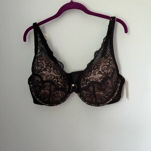 ThirdLove Black and Tan Lace contour plunge bra NWT‎
